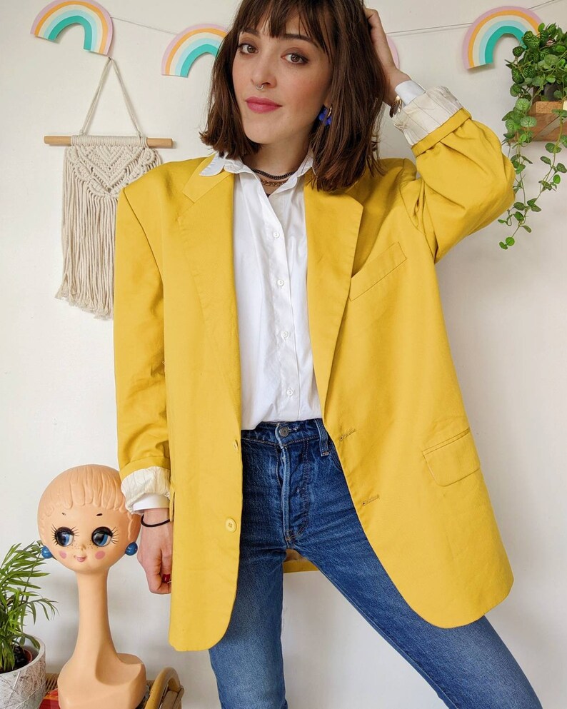 Blazer jaune oversize vintage des années 90 image 2