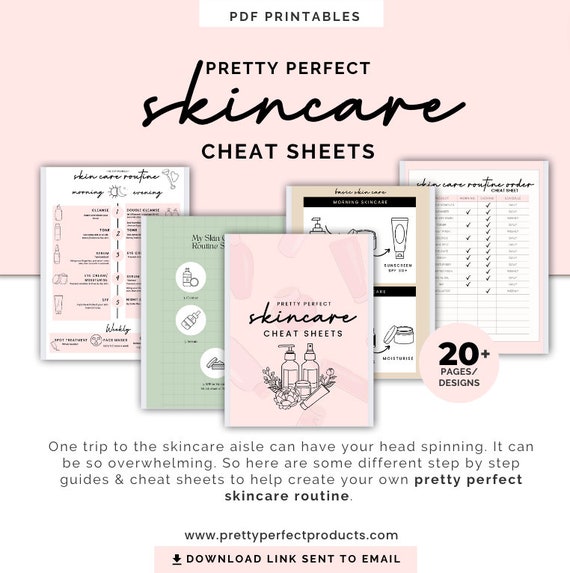 Skincare Routine Guide Printable, Beauty Tracker Chart, Daily Checklist, Skincare Cheat Sheet PDF