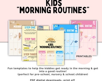 Kids Morning Routine Chart Printable, Daily Routine Checklist, Responsibility Tracker, Reward PDF