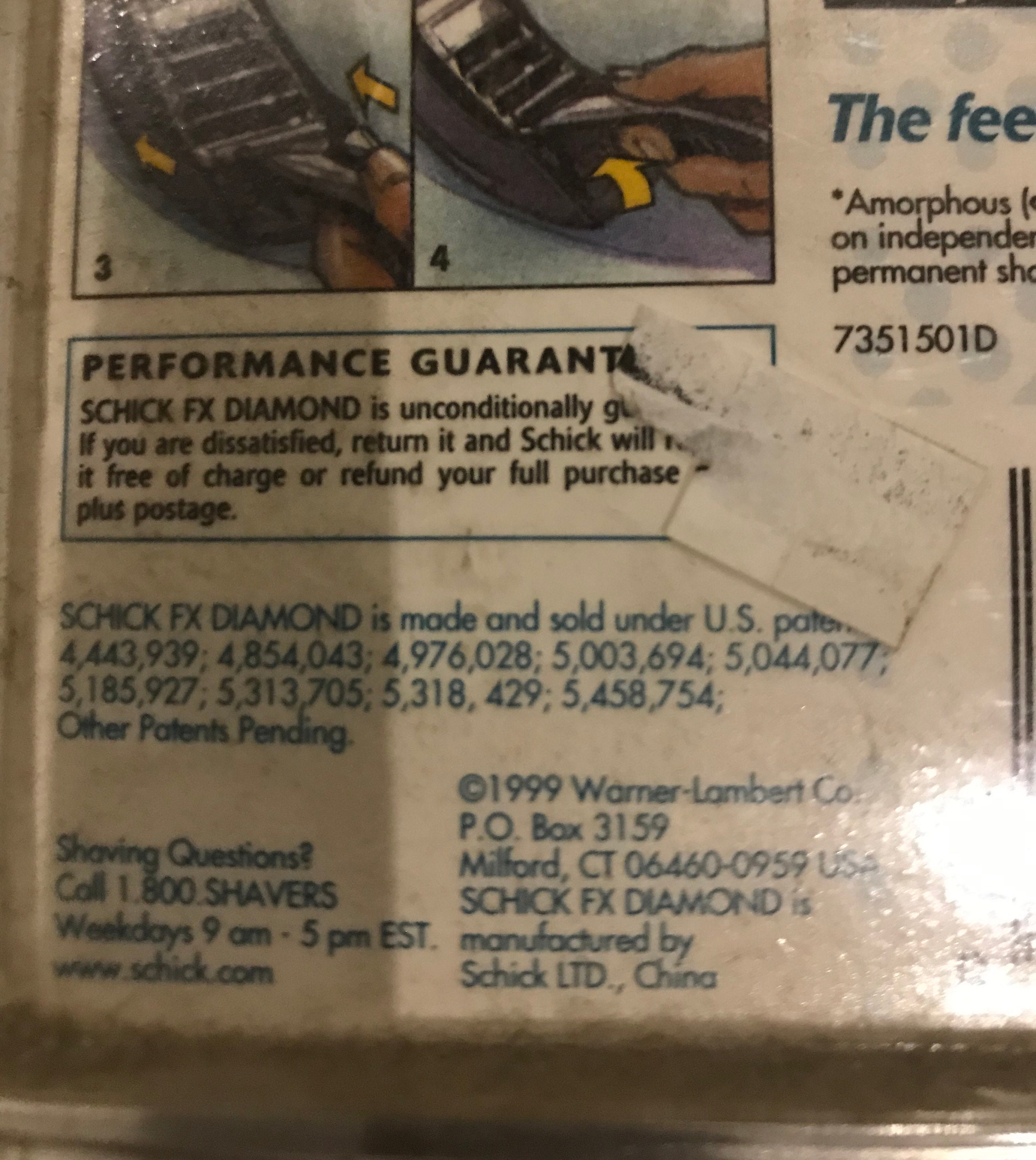 Brand New Vintage Schick FX Diamond Razor Diamond Coating 1999