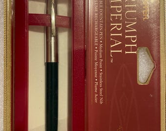 Vintage Sheaffer 92561 Triumph Imperial Chrome/Green Fountain Pen 2443 NEW Sealed