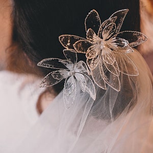 bridal hairpin, Pearl Hairpin, Rose Gold Hairpin, Bridal Hairpiece, Floral Hair Comb, Floral Bridal Comb, Floral Hairpiece, Bridal Hairpiece, crystal hair comb, Rose