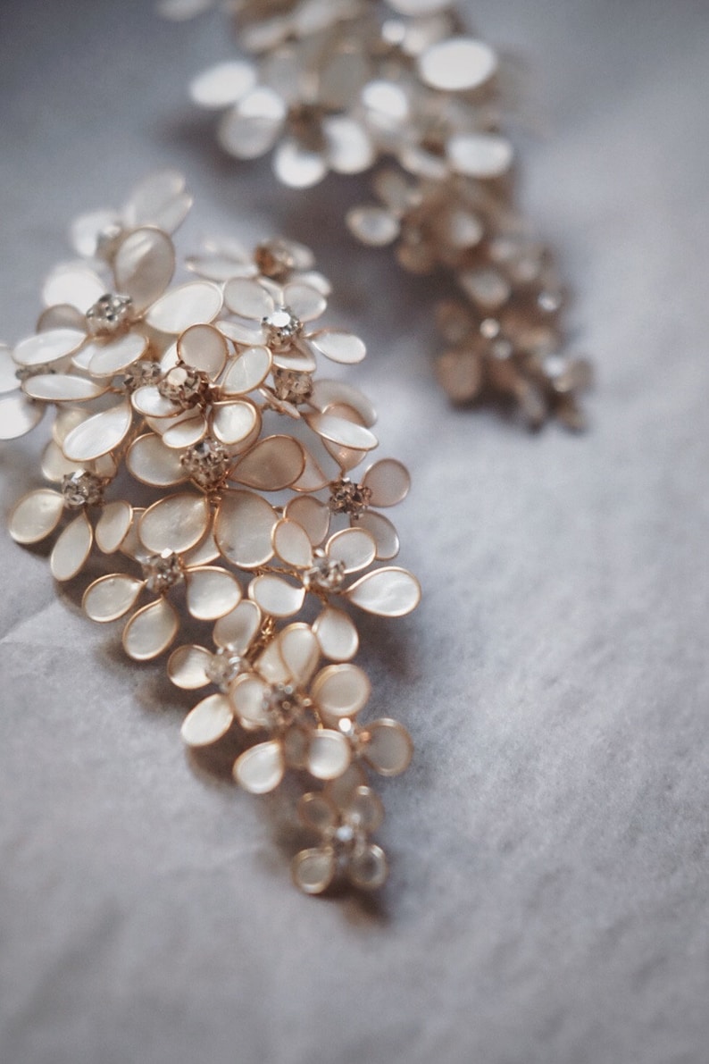 Gold wedding earrings, Boho wedding earrings, Boho bridal earrings, Drop earrings wedding, Unique wedding earrings, Opal bridal earrings image 7