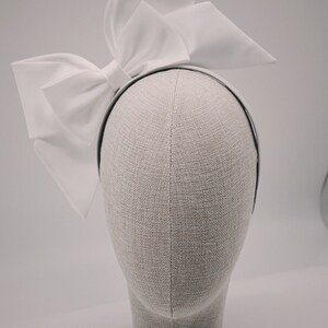 Satin Bow Headband, Bridal Bow headpiece, Satin Wedding Tiara, Bow Bridal crown, Bow Hair Clip, After party crown, image 6