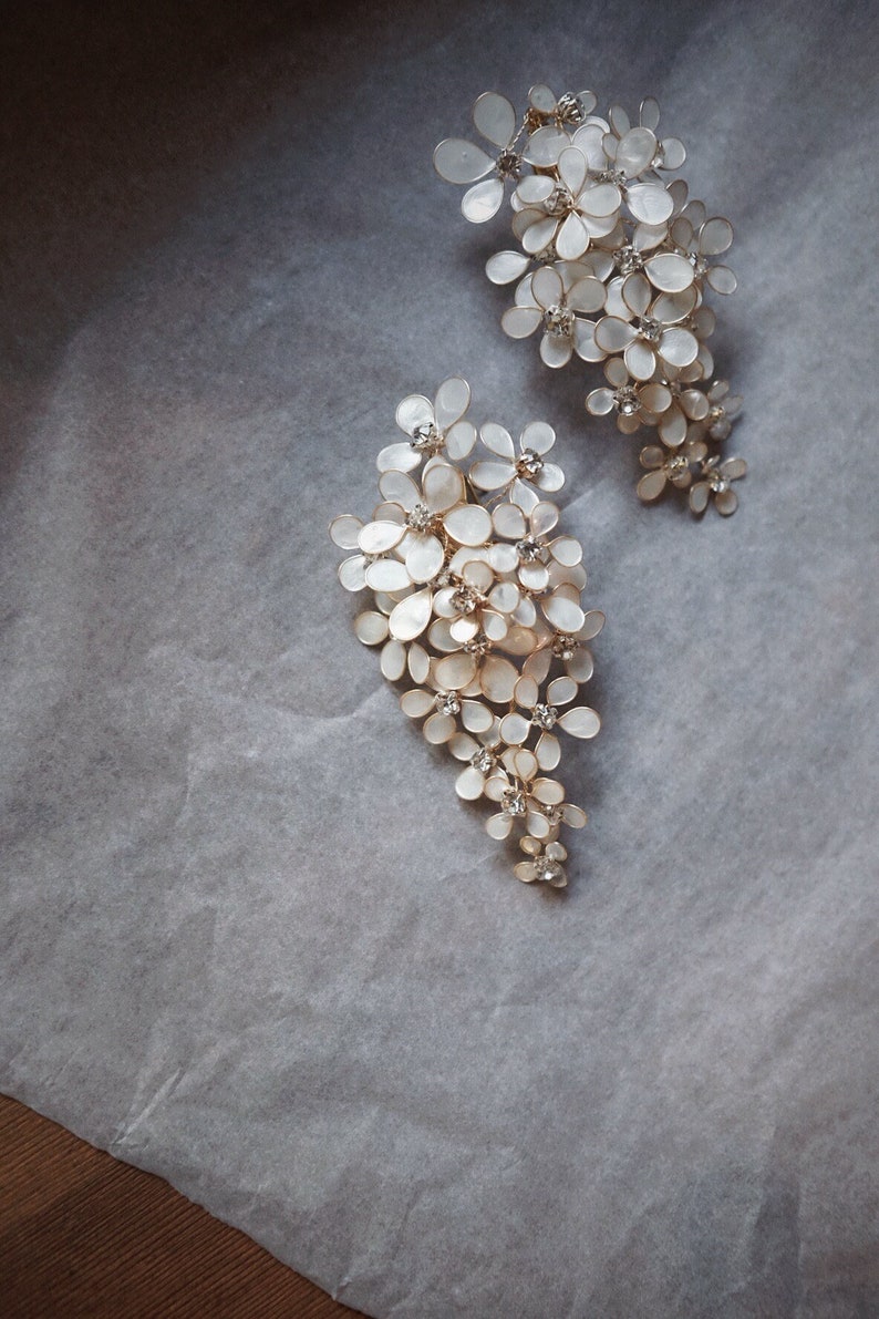 Gold wedding earrings, Boho wedding earrings, Boho bridal earrings, Drop earrings wedding, Unique wedding earrings, Opal bridal earrings image 2