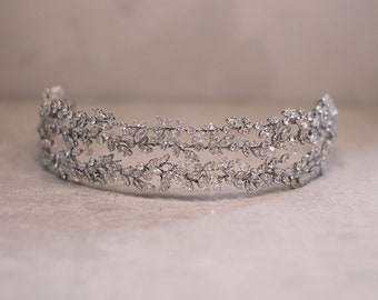 Zircon Bridal Crown, Crystal Wedding Crown, Swarovski Bridal Headpiece, Zircon Bridal Tiara, Swarovski Crystal Headpiece, Crystal Headband