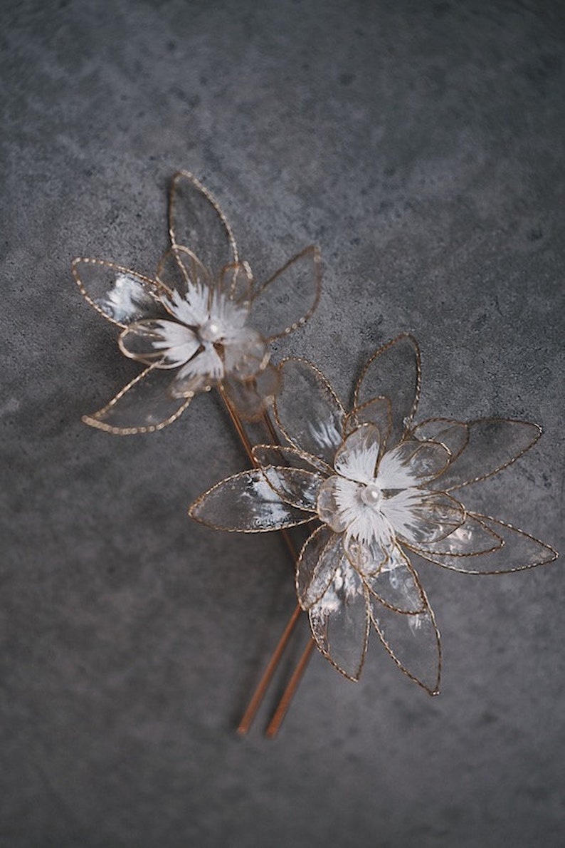 bridal hairpin, Pearl Hairpin, Rose Gold Hairpin, Bridal Hairpiece, Floral Hair Comb, Floral Bridal Comb, Floral Hairpiece, Bridal Hairpiece, crystal hair comb, Rose