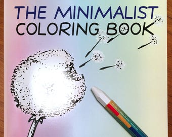 The Minimalist Coloring Book & Hexagonal White Crayon, Signed by the Author