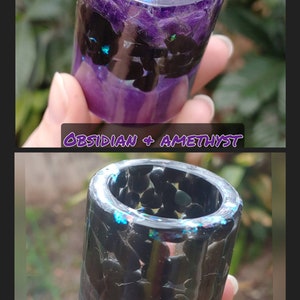 Iridescent Crystal Shot Glasses MADE TO ORDER Rose Quartz, Amethyst, Amazonite, Lapis Lazuli, Turquoise, Peridot, Moonstone, Obsidian image 9