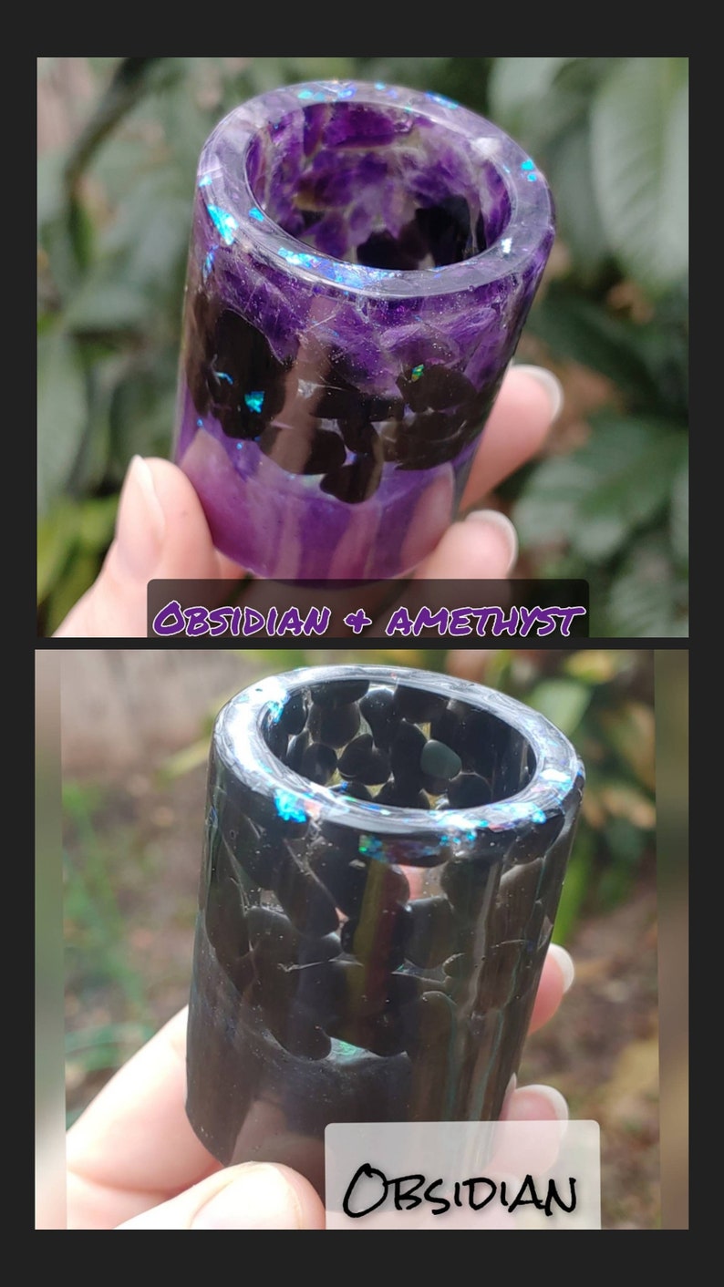 Iridescent Crystal Shot Glasses MADE TO ORDER Rose Quartz, Amethyst, Amazonite, Lapis Lazuli, Turquoise, Peridot, Moonstone, Obsidian image 9