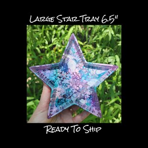 Vassoio a forma di stella in resina: portaoggetti con inchiostro alcolico, portagioie (6,5&quot;)