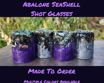 Iridescent Abalone Shot Glasses - *MADE TO ORDER* - Sea Shell, Beach Decor