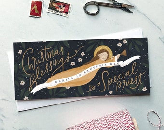 Priest Christmas Card, Catholic Christmas Card, Pastor Christmas Card, Religious Christmas Card, Christmas Card for Priest, Priest Gift