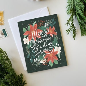 Priester Weihnachtskarte, katholische Weihnachtskarte, Pfarrer Weihnachtskarten, religiöse Weihnachtskarte, Priester Grußkarten