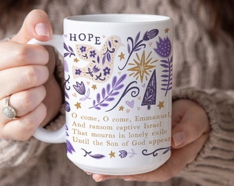 O Come O Come Emmanuel Mug 15oz, Advent Mug, Catholic Advent Gift, Catholic Christmas Gift, Catholic Mug, Catholic Coffee, Catholic Home