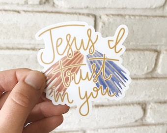 Jesus I Trust In You Sticker, Divine Mercy Sticker, Jesus Sticker, Catholic Vinyl Sticker, Car Bumper Sticker, Tumbler Decal, Laptop Decal