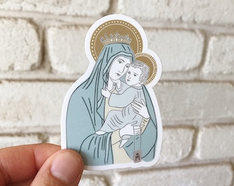 Our Lady of Mt. Carmel Sticker, Mary Sticker, Blessed Mother Sticker, Saint Sticker, Catholic Sticker, Catholic Gift, Catholic Decal