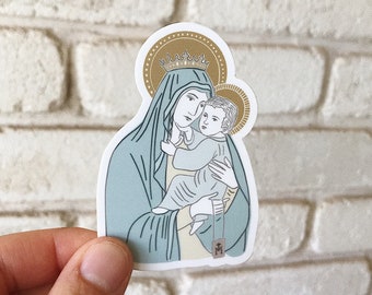 Our Lady of Mt. Carmel Sticker, Mary Sticker, Blessed Mother Sticker, Saint Sticker, Catholic Sticker, Catholic Gift, Catholic Decal