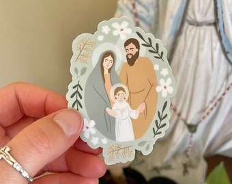 Holy Family Sticker, Jesus Mary and Joseph Sticker, Holy Family Vinyl Sticker, Saint Sticker, Catholic Sticker, Catholic Gift