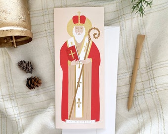 St. Nicholas Card, Advent Card, Catholic Christmas Card, Saint Nicholas Day, Advent Gift, Catholic Card, Religious Christmas Card
