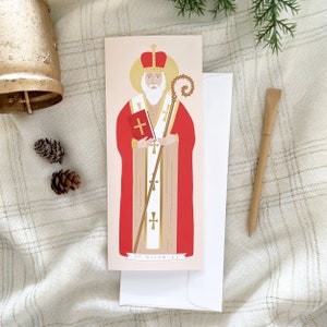Nikolauskarte, Adventskarte, katholische Weihnachtskarte, Nikolaustag, Adventsgeschenk, katholische Karte, religiöse Weihnachtskarte