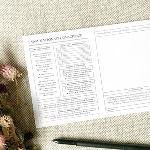 Examination of Conscience Notepad, Confession Notepad, Act of Contrition, Catholic Notepad, Catholic Gift, Confession Journal, Catholic Lent
