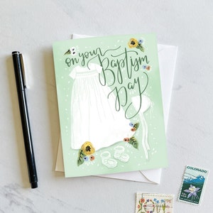 Tarjeta de felicitación de bautismo, Regalo de bautismo católico, Tarjeta de bautismo Niña, Tarjeta de bautismo Niño, Bautismo cristiano, Regalo católico, Tarjeta de felicitación sacramental