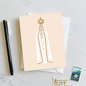 Carte Notre-Dame de Fatima, Carte Fatima, Cadeau Notre-Dame de Fatima, Carte de Note Fatima, Cartes catholiques, Carte de vœux Saint, Carte de vœux catholique