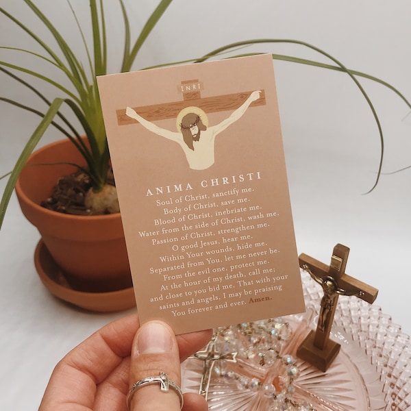 Tarjeta de Oración Anima Christi, Anima Christi, Alma de Cristo, Tarjeta de Oración Católica, Tarjeta Santa, Oraciones Católicas, Regalo Católico, Católica