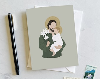 St. Joseph Card, Saint Joseph Card, St. Joseph Gift,  Year of St. Joseph, Catholic Cards, Saint Greeting Card, Catholic Greeting Card