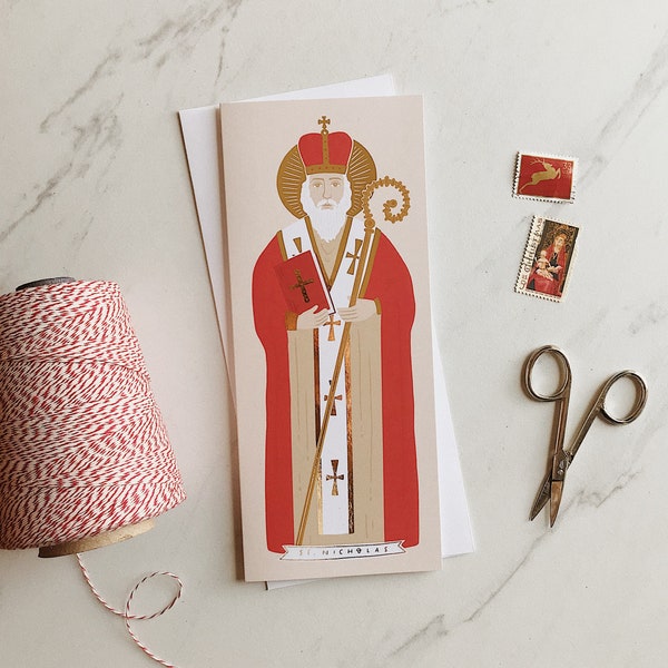 St. Nicholas Card, Advent Card, Catholic Christmas Card, Saint Nicholas Day, Advent Gift, Catholic Card, Religious Christmas Card