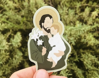 St. Joseph Sticker, Saint Joseph Decal, Saint Sticker, Catholic Sticker, Catholic Vinyl Sticker, St. Joseph Gift, Consecration to St. Joseph