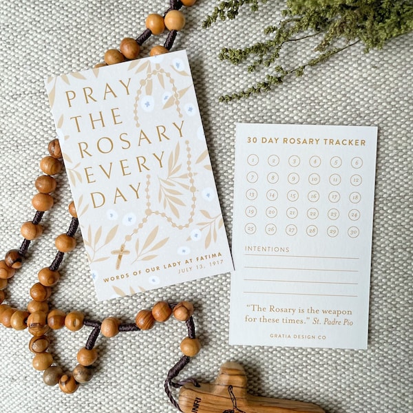 Rosary Tracker Card, Pray The Rosary, Rosary Prayer Card, Catholic Prayer Card, Catholic Card, Catholic Prayers, Catholic Gift, Rosary