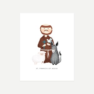 St. Francis of Assisi Print Digital Download - 8x10 and 5x7 - St. Francis - St. Francis Print - Catholic Kids - Saint Print