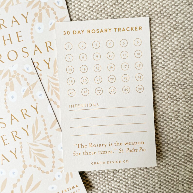 Rosary Tracker Card Pray the Rosary Rosary Prayer Card - Etsy