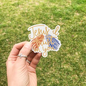 Jesus I Trust In You Sticker, Divine Mercy Sticker, Jesus Sticker, Catholic Vinyl Sticker, Car Bumper Sticker, Tumbler Decal, Laptop Decal image 4