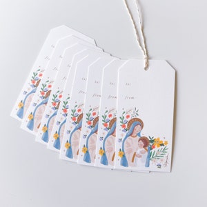 Madonna and Child Gift Tag Set, Christmas Gift Tags, Holiday Gift Tags, Catholic Gift Tags, Blessed Mother, Mary Gift, Catholic Christmas