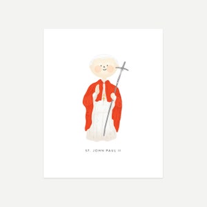 St. John Paul II Print Digital Download, 8x10 and 5x7,  St. John Paul II, John Paul II Print, Catholic Gift, Catholic Kids, Saint Print