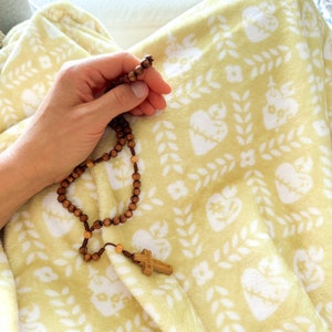Three Hearts Blanket, Catholic Baby Blanket, Catholic Blanket, Catholic Kids, Catholic Gift, Catholic Baby Gift, Catholic Kids Gift