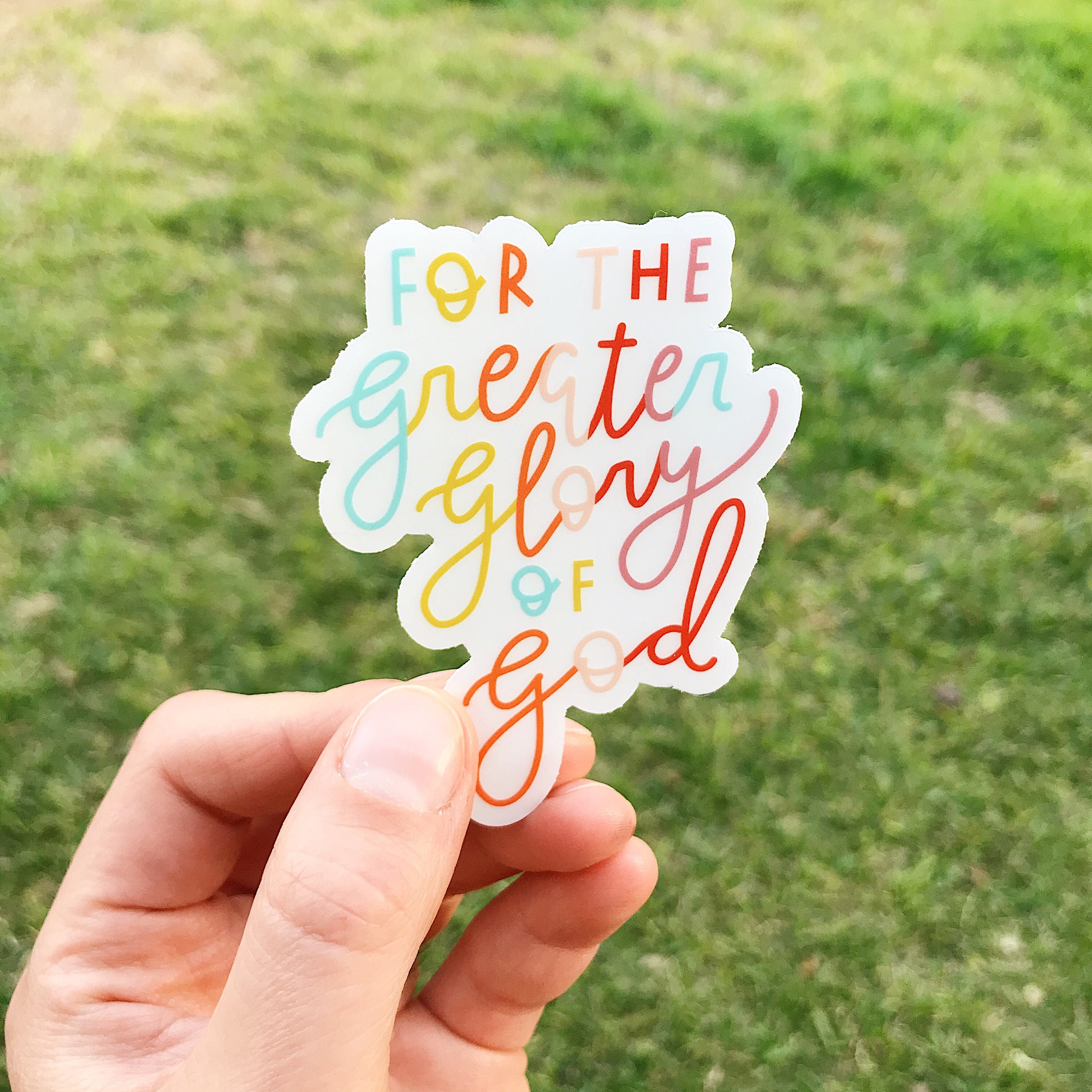 For the greater glory of god clear sticker amdg sticker etsy