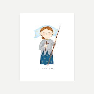St. Joan of Arc Print Digital Download, 8x10 and 5x7, Catholic Kids, Catholic Baptism Gift, Saint Joan of Arc, Catholic Gift, Catholic Girl