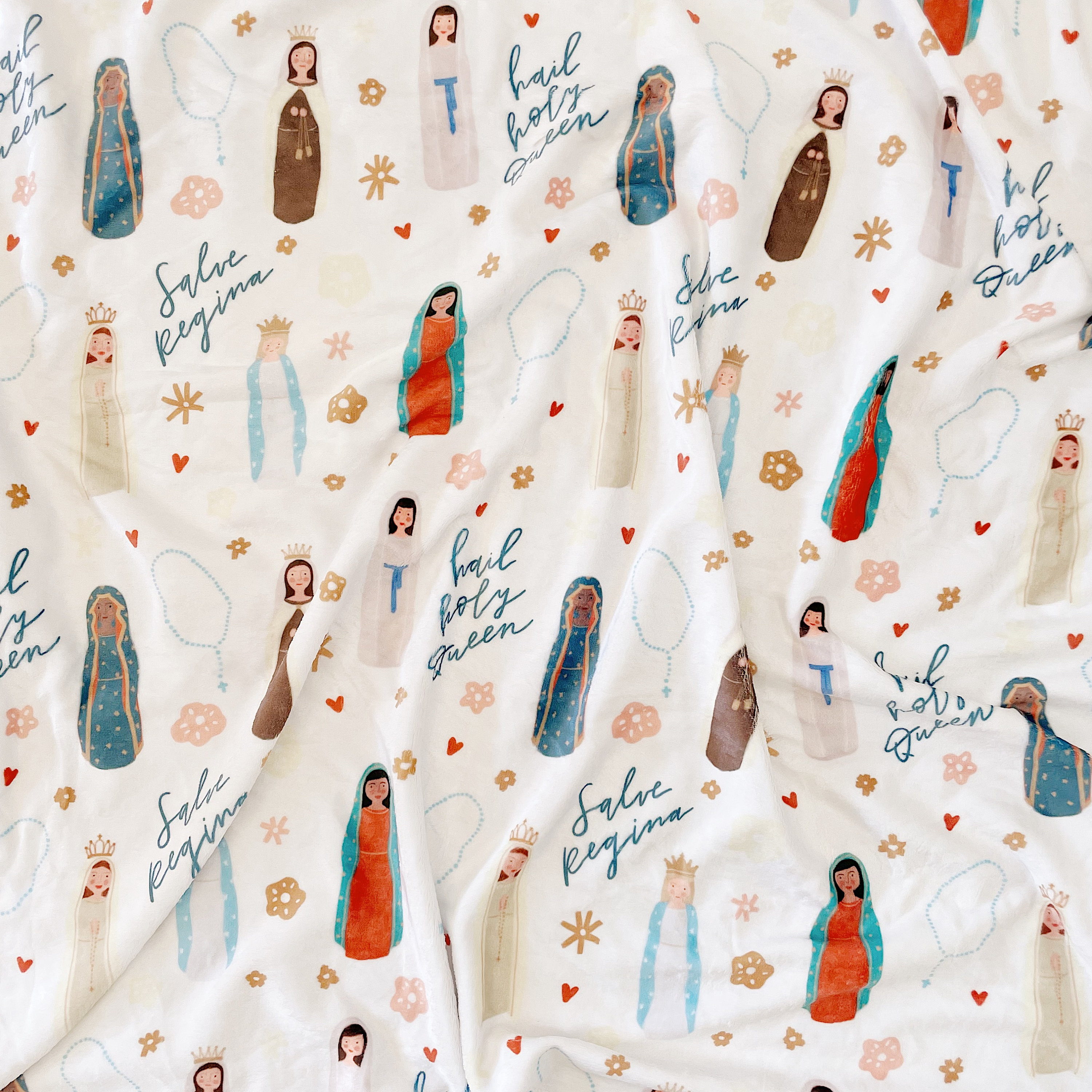 Marian Blanket Catholic Baby Blanket Catholic Blanket Etsy