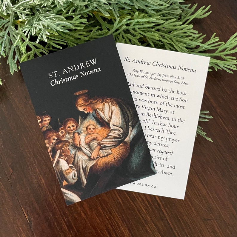 Novena Lettering St. Andrew Christmas Novena Prayer Card, Christmas Anticipation Novena ...