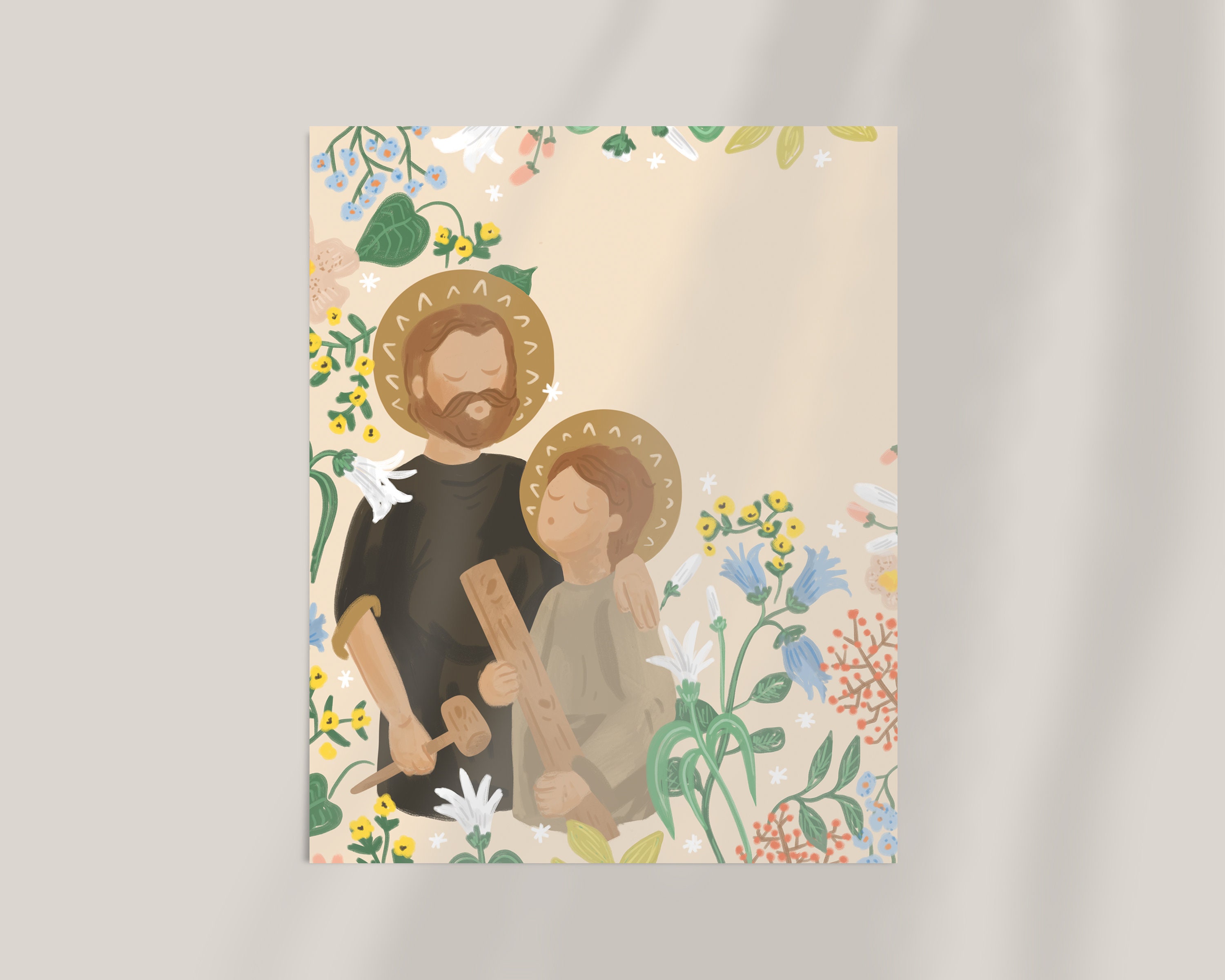 St. Joseph and Jesus 8x10 Print Joseph and Jesus Print St. - Etsy
