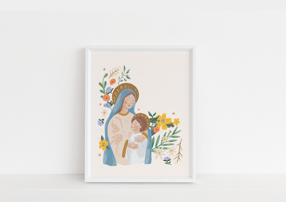 Madonna and Child 8x10 Print, Mary and Jesus Print, Marian Art, Mary ...