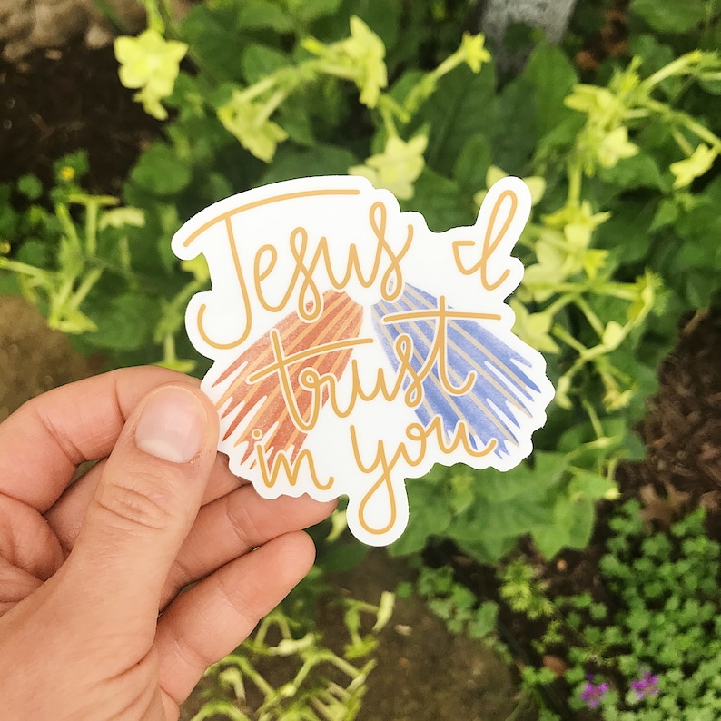 Jesus I Trust In You Sticker, Divine Mercy Sticker, Jesus Sticker, Catholic Vinyl Sticker, Car Bumper Sticker, Tumbler Decal, Laptop Decal image 6