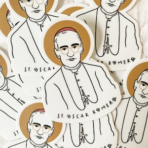 St. Oscar Romero-sticker, Oscar Romero, heilige stickers, katholieke heiligen, katholieke sticker, katholieke vinylsticker, katholieke bevestiging