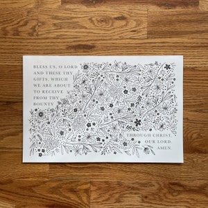 Bless Us O Lord Placemat Pad, Prayer Placemat, Catholic Placemat, Meal ...