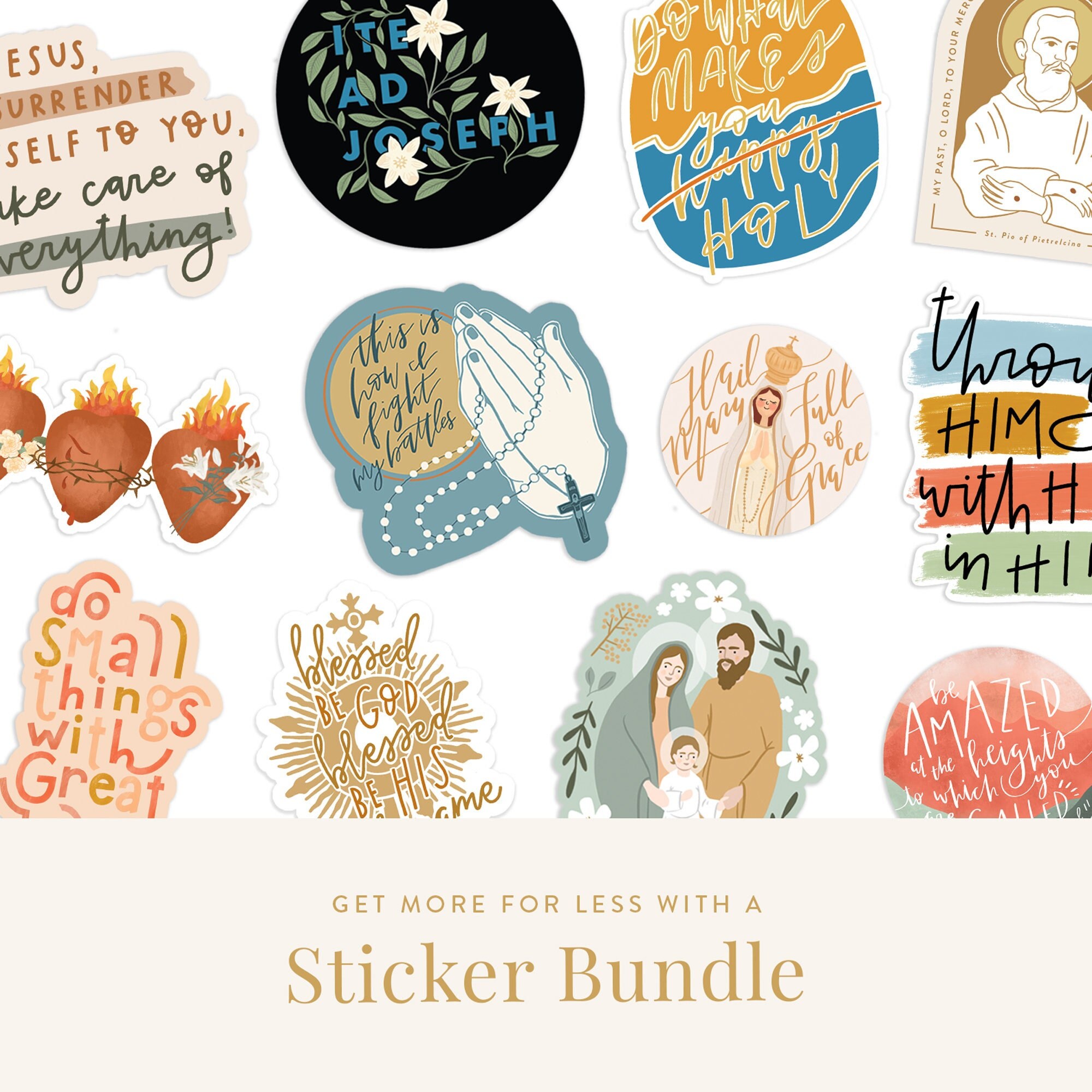 Catholic Sticker Bundle, Catholic Vinyl Stickers, Catholic Gifts, Catholic  Confirmation Gifts, Saints Stickers, Catholic Stickers