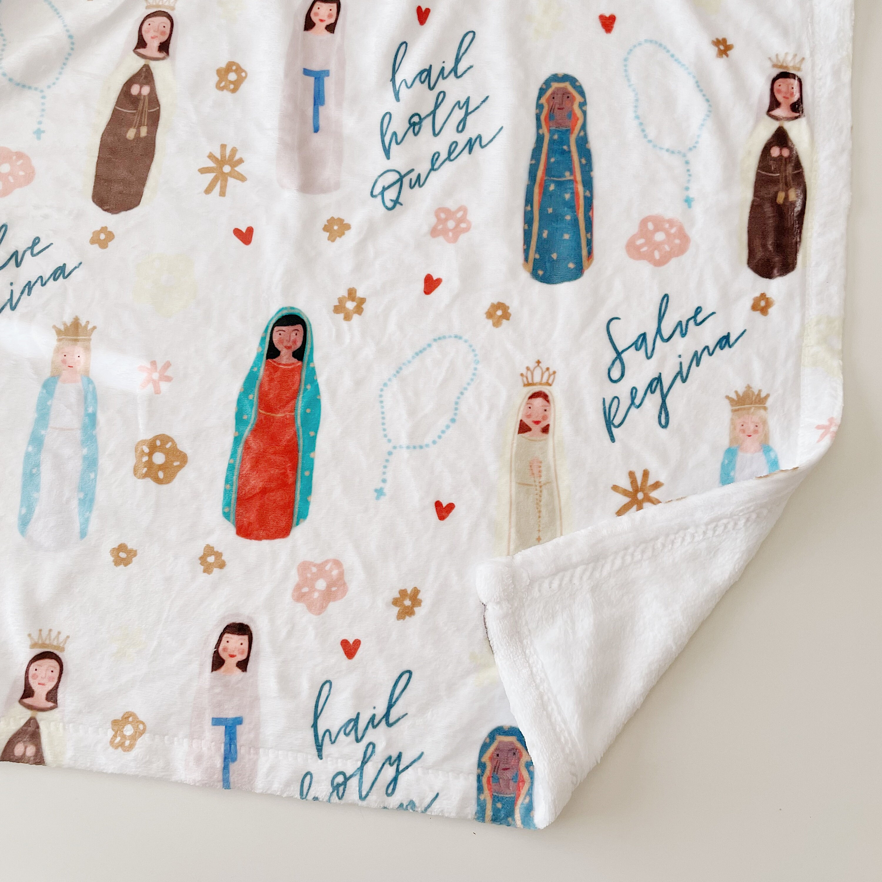 Marian Blanket Catholic Baby Blanket Catholic Blanket Etsy